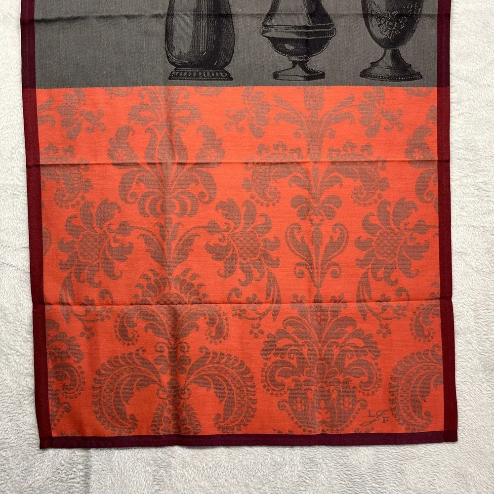 Le Jacquard Francais Tea Towel Primrose Bordier Orange Grey Damask Shakers